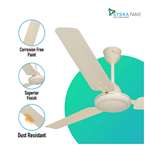SYSKA Halito 1200mm Ceiling Fan, Aluminum Blade with Corrosion Resistance Body (Ivory)